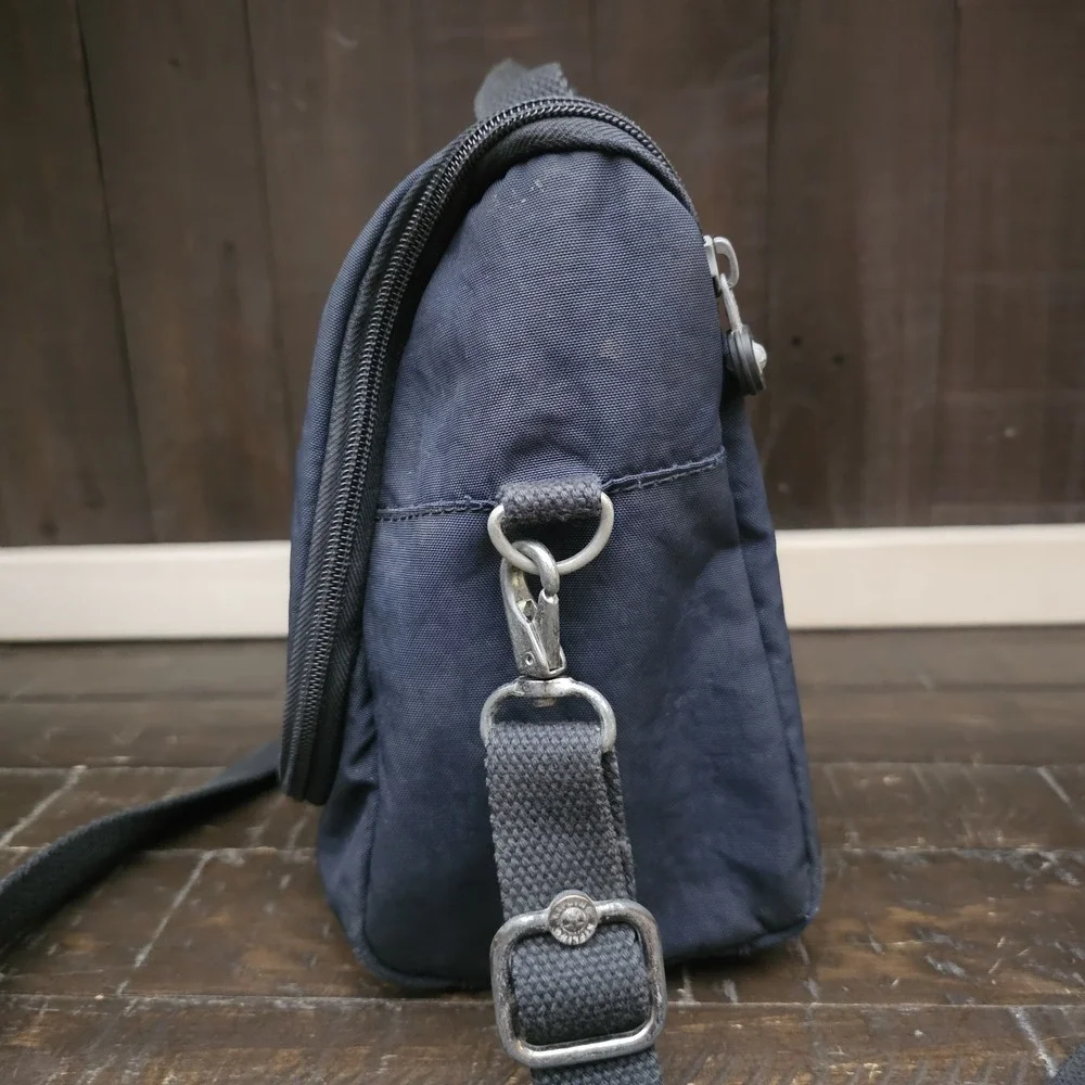 Kipling Kichirou Insulated Lunch Bag Blue Nylon Zip Around Shoulder‎ Strap